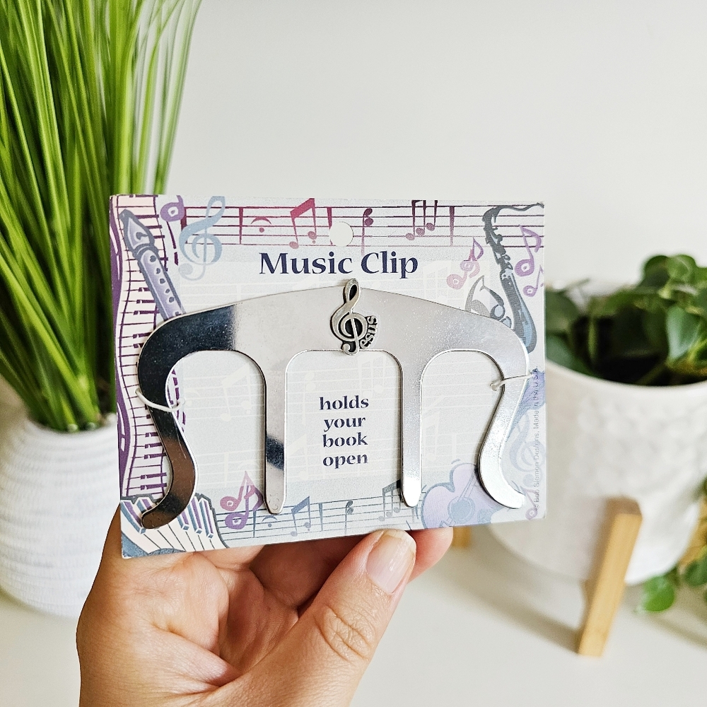 Bob Siemon Music Clip Silver Book Page Holder Treble Clef USA Gift